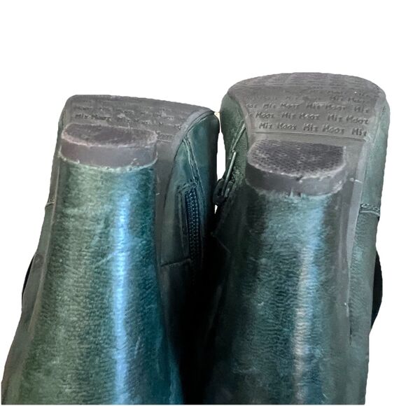 Mix Mooz Maya Green Leather Button Heeled Booties Retro Whimsical Boho Size 8 - Picture 7 of 10